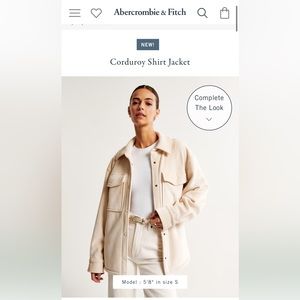 Abercrombie & Fitch White Boyfriend-fit Shacket 🤍